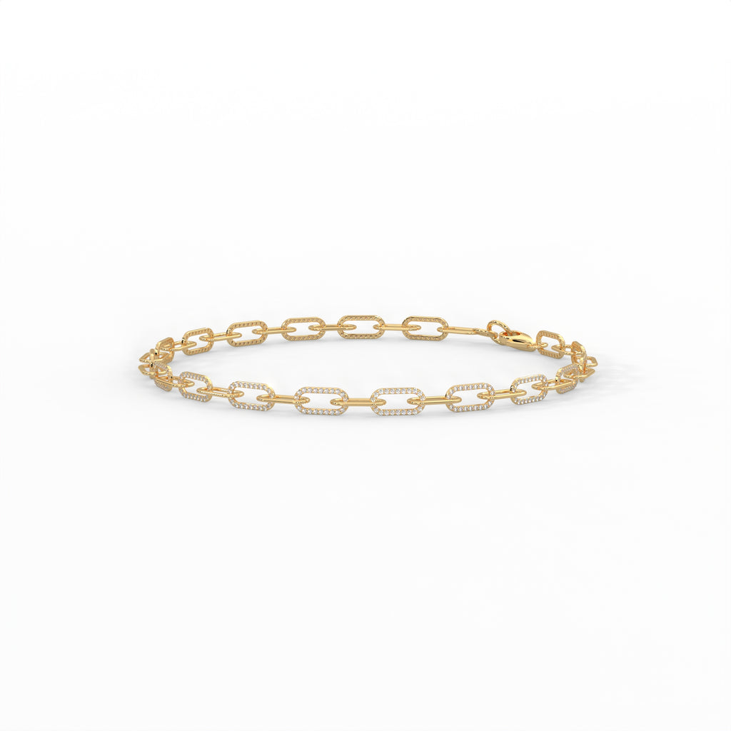 Diamond Paperclip Link Bracelet