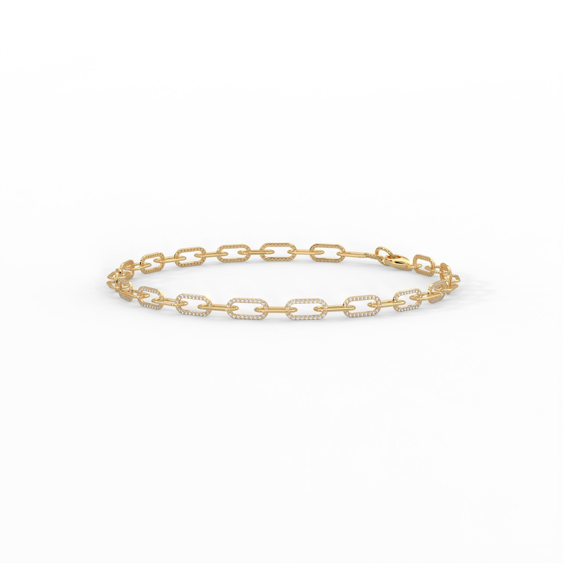 Diamond Paperclip Link Bracelet