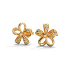 Open Floral Diamond Stud Earrings