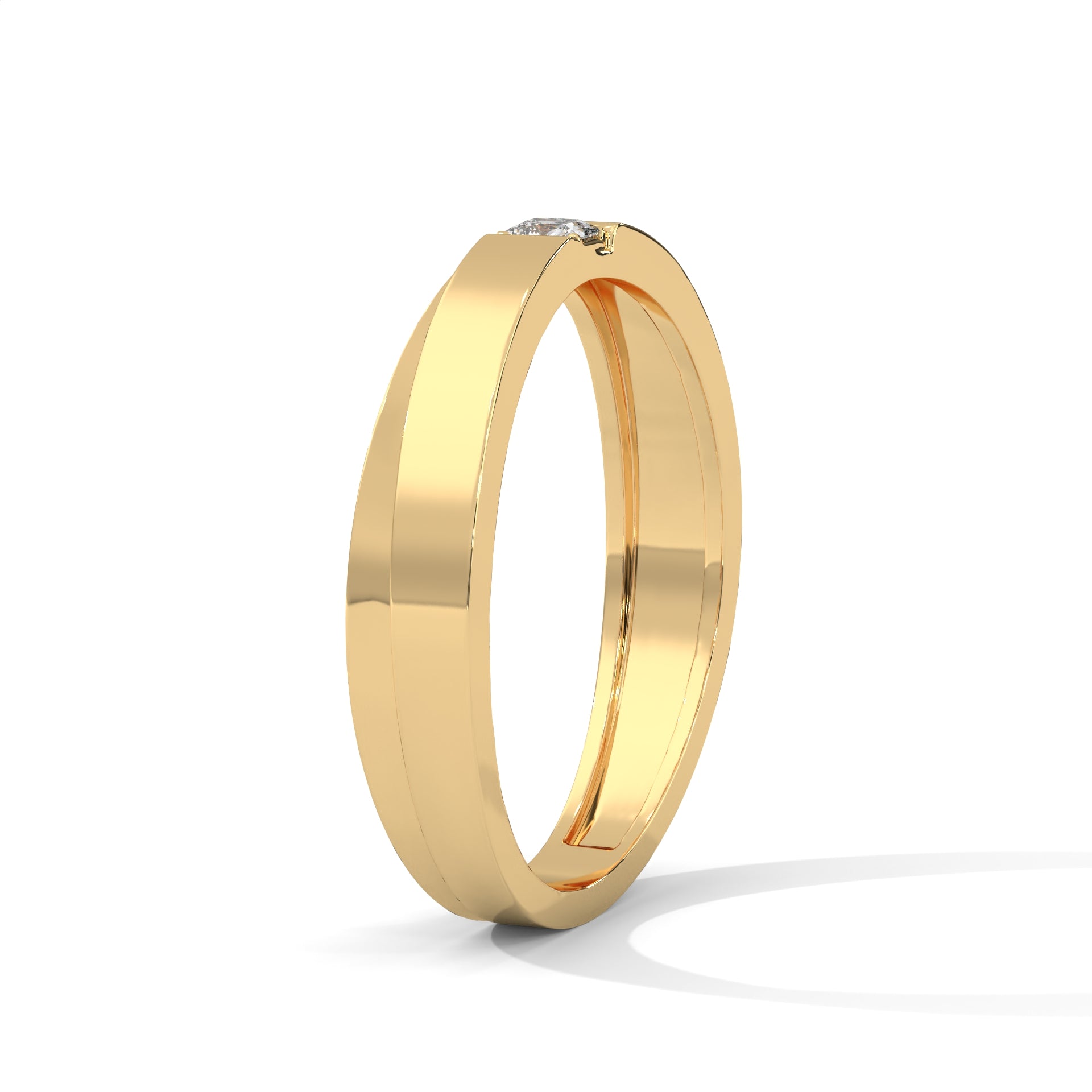 Princess Cut Flush Set Wedding Band