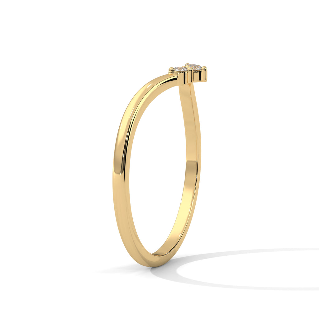 Diamond Chevron Wishbone Ring