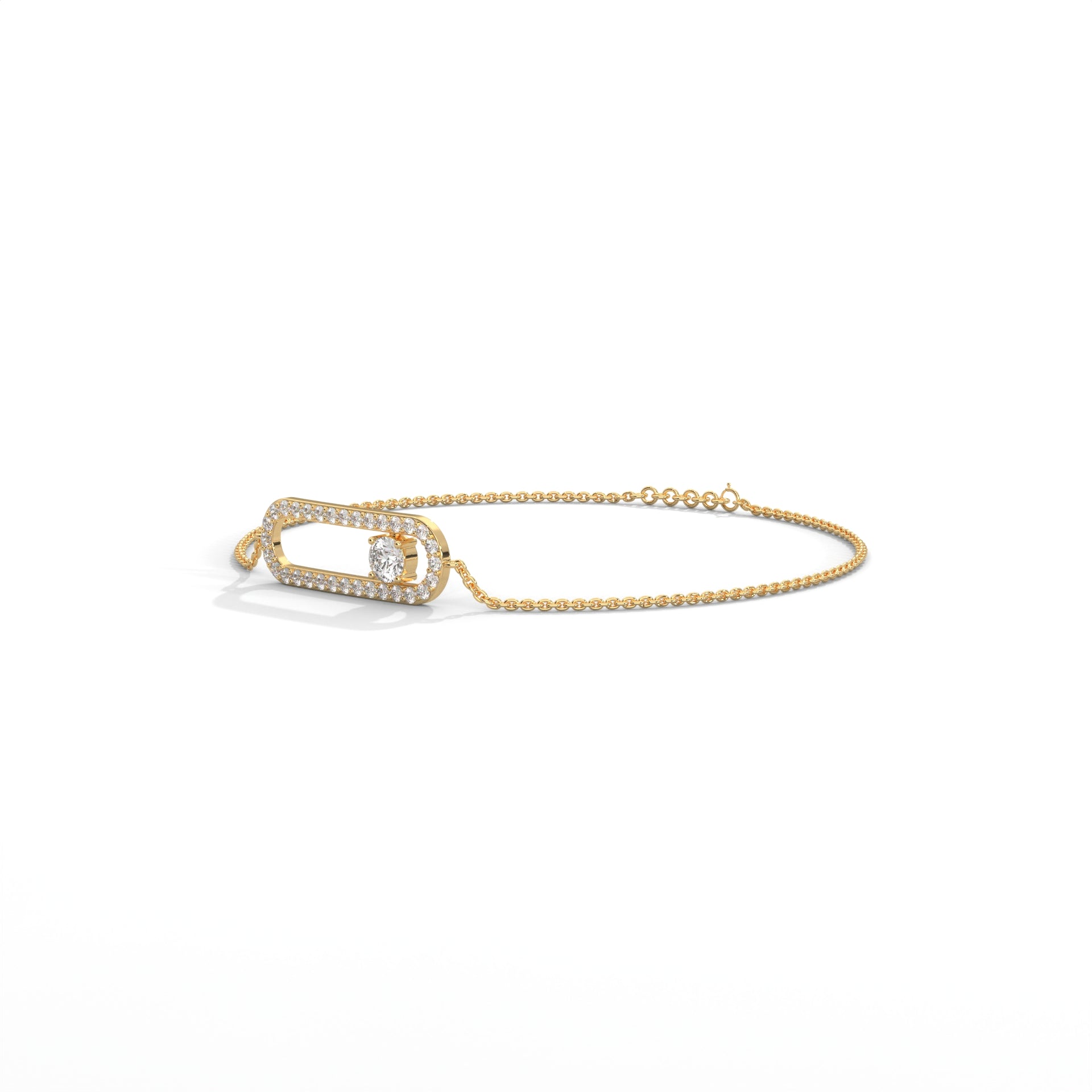 Diamond Paperclip Bracelet