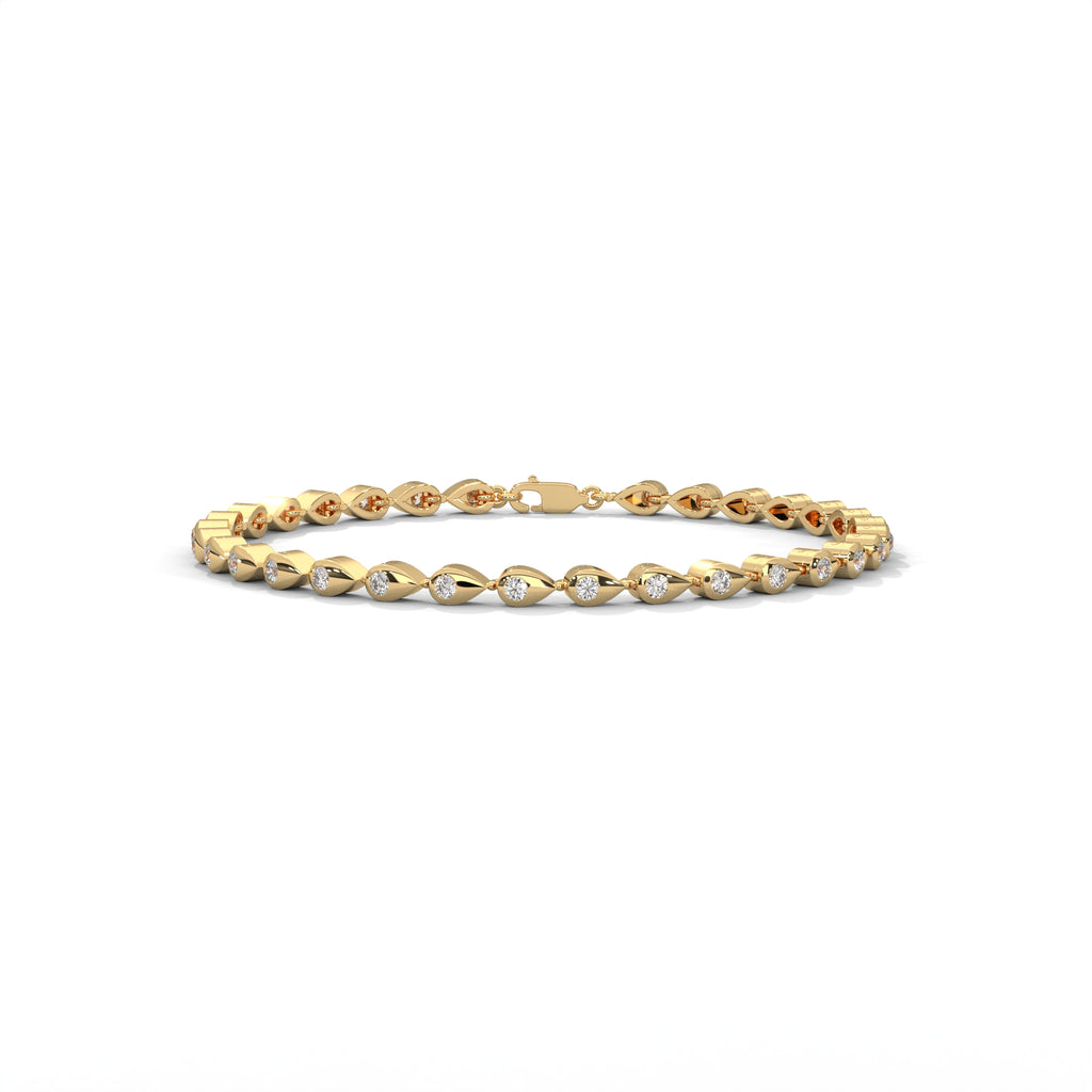 Bezel Diamond Teardrop Bracelet