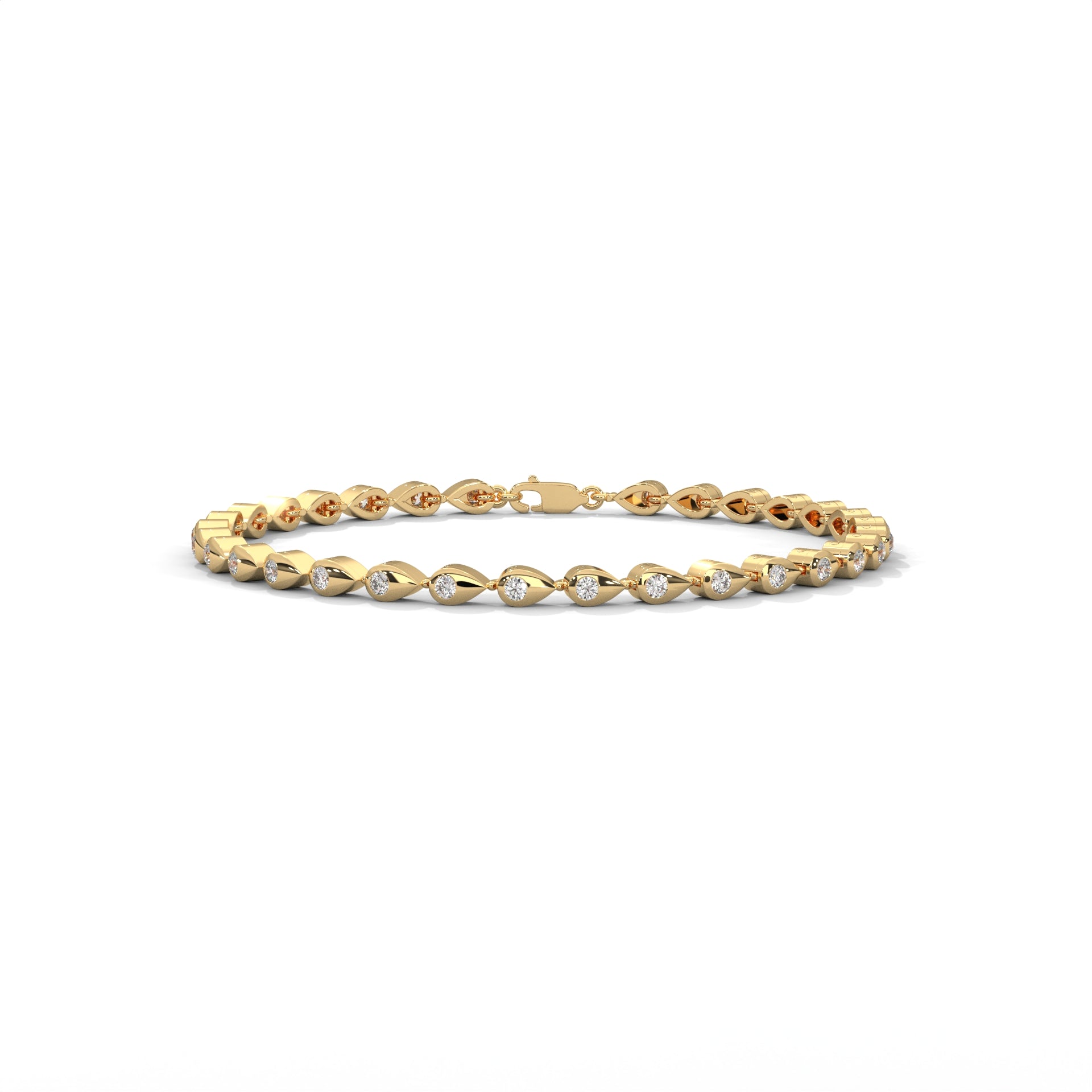 Bezel Diamond Teardrop Bracelet