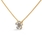 Pear Diamond Floral Pendant