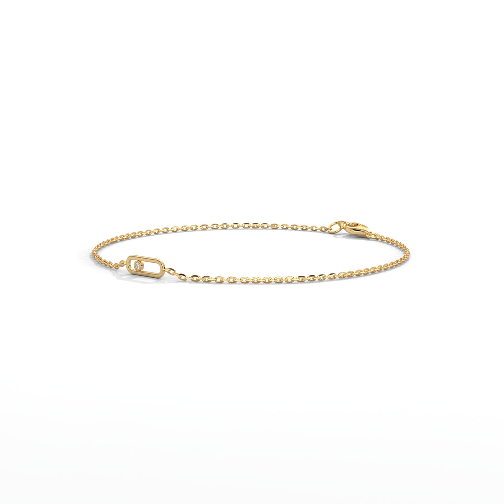 Floating Diamond Paperclip Bracelet