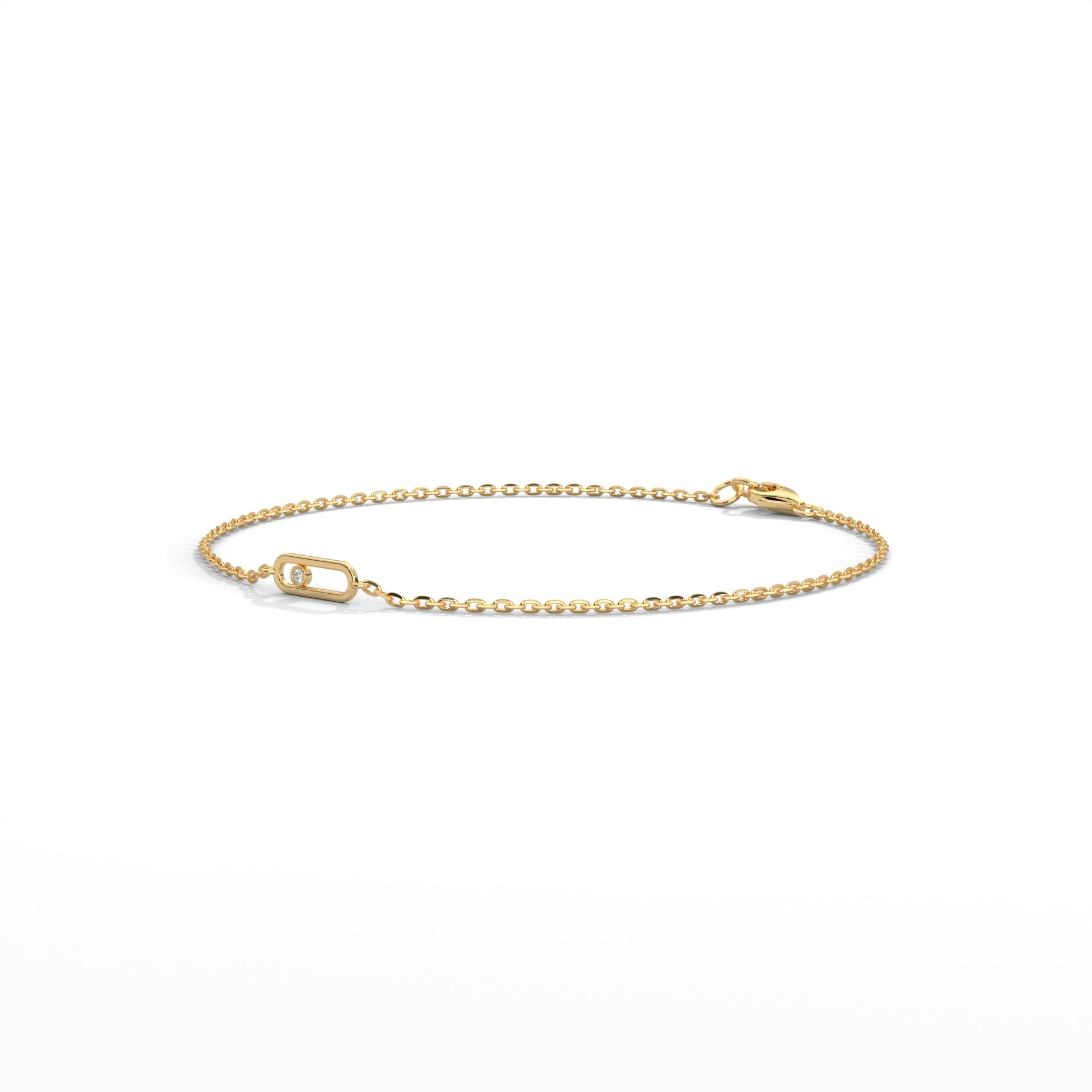 Floating Diamond Paperclip Bracelet