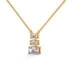 Emerald Cut Diamond Bar Pendant