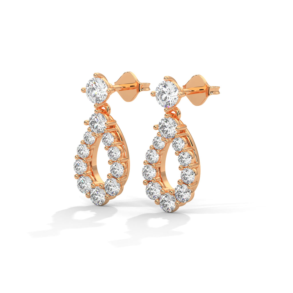 Diamond Teardrop Drop Earrings