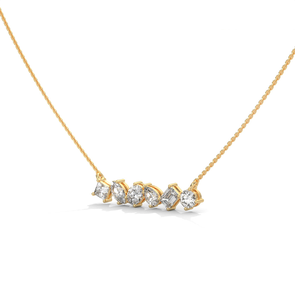 Multi Shape Diamond Bar Pendant