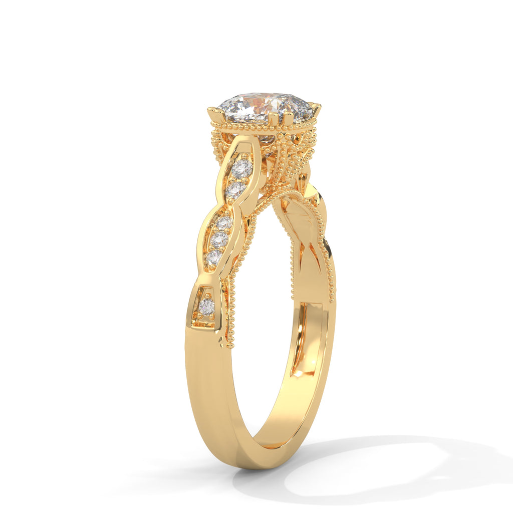 Vintage Cushion Cut Diamond Ring