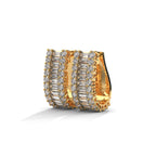 Baguette & Round Diamond Statement Hoop Earrings