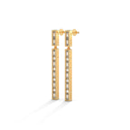 Baguette & Round Diamond Bar Drop Earrings