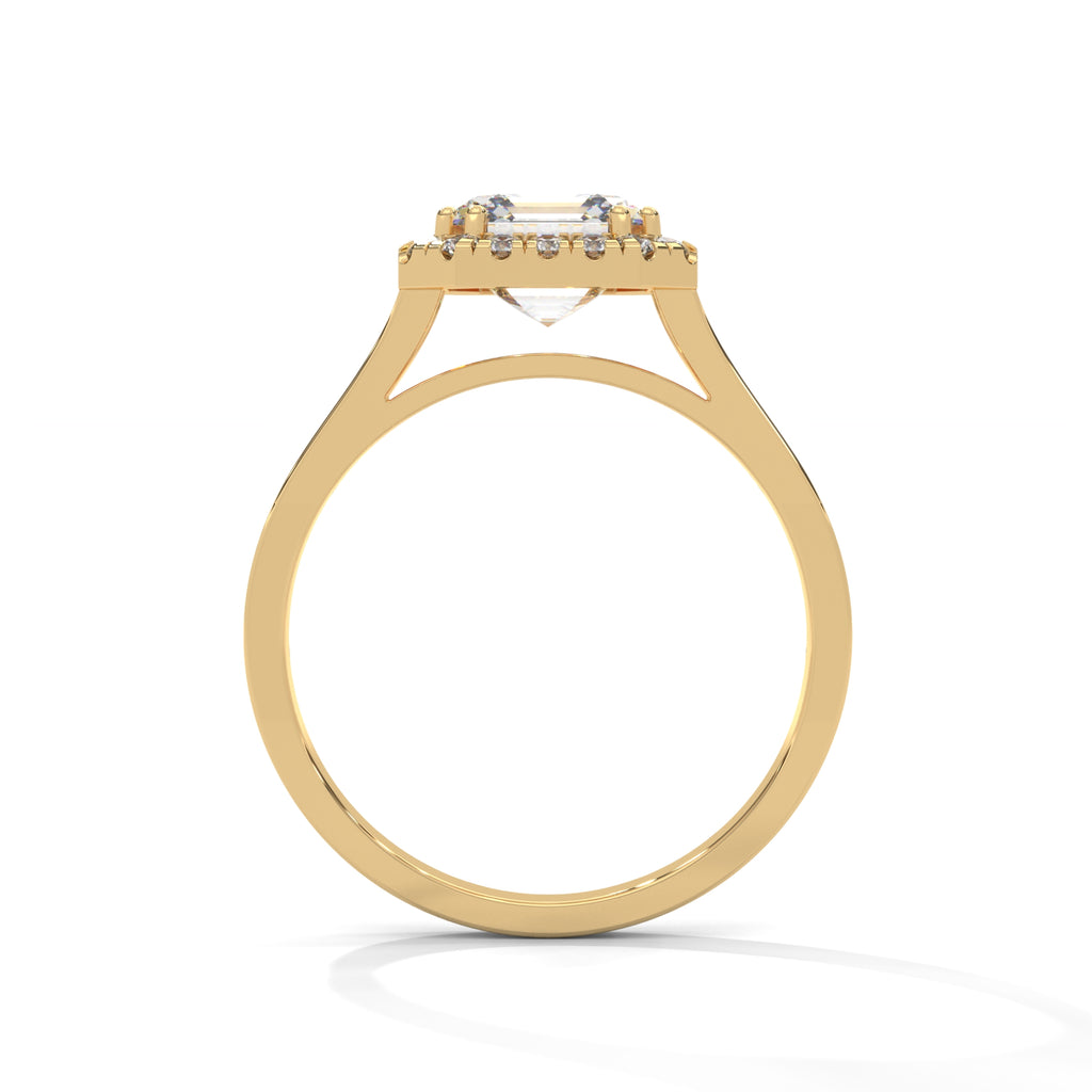 Asscher Cut Diamond Halo Engagement Ring