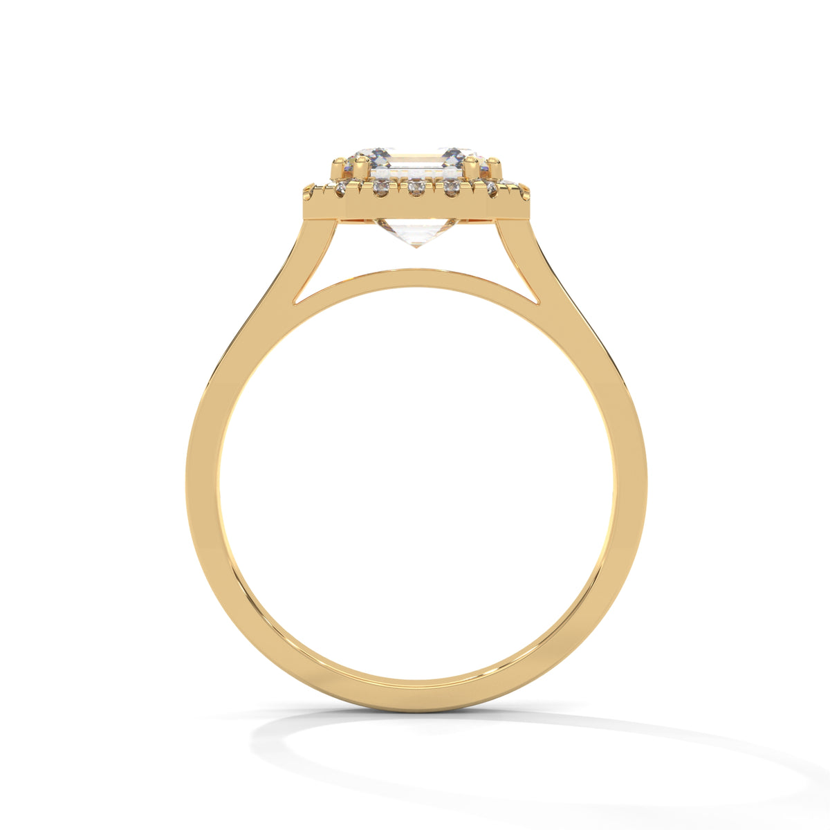 Asscher Cut Diamond Halo Engagement Ring – view 9 of 9, lab grown diamond ring | Jewelix Atelier
