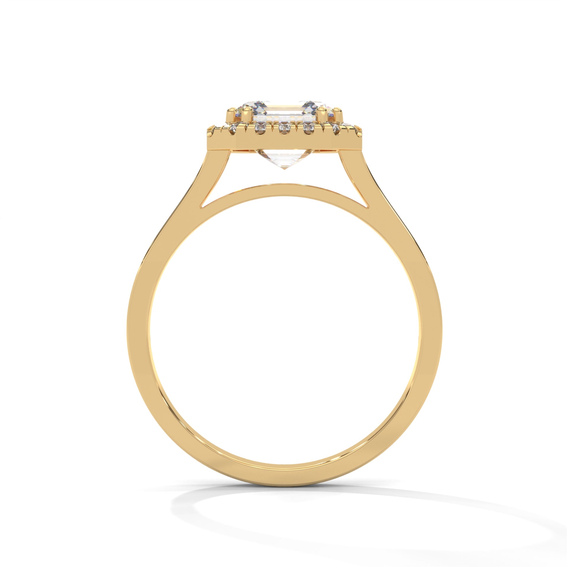 Asscher Cut Diamond Halo Engagement Ring