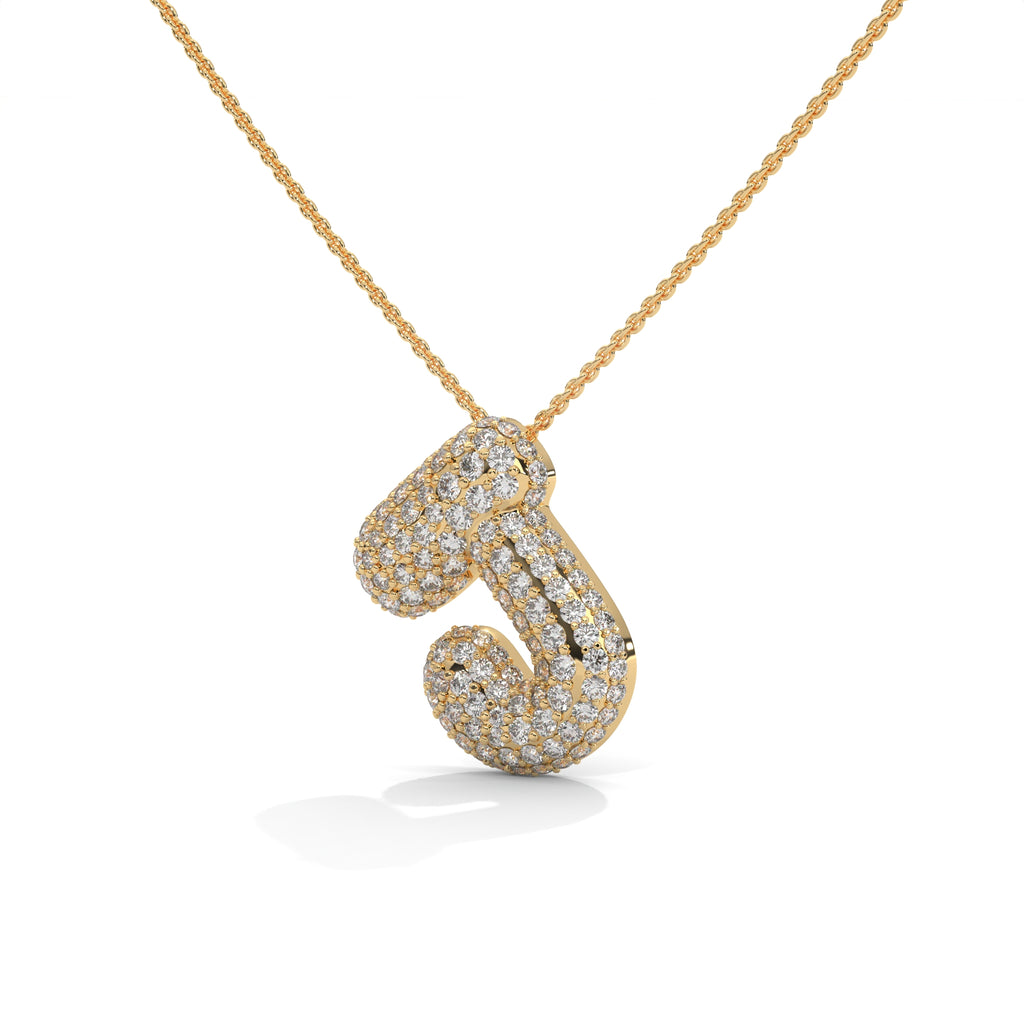 Diamond Initial "J" Pendant