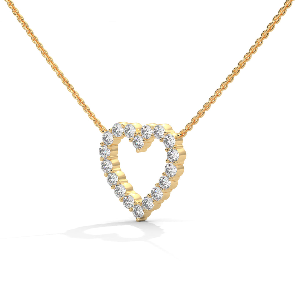 Open Heart Diamond Pendant