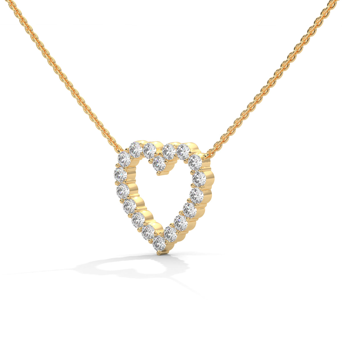 Open Heart Diamond Pendant – view 8 of 9, lab grown diamond necklace | Jewelix Atelier