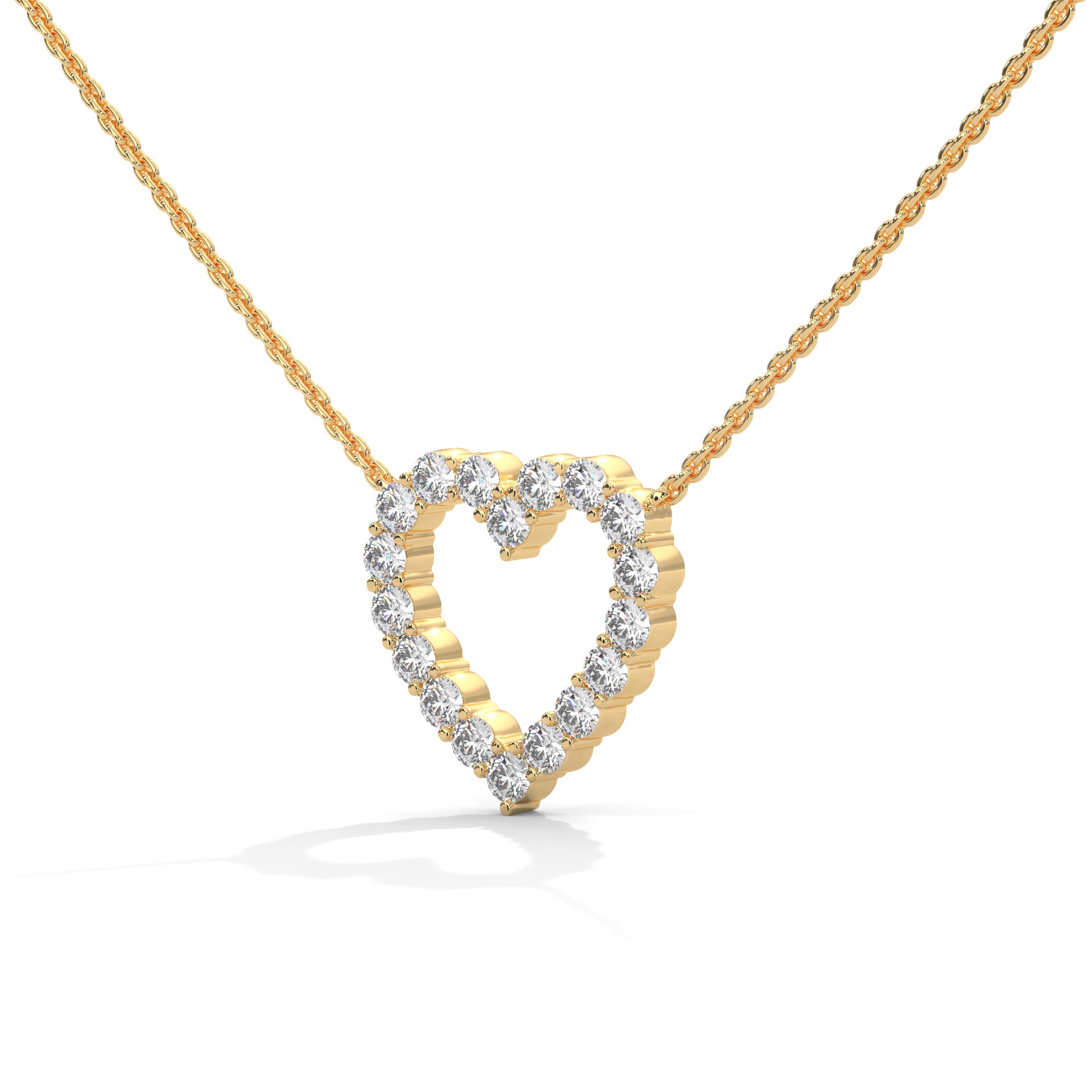 Open Heart Diamond Pendant