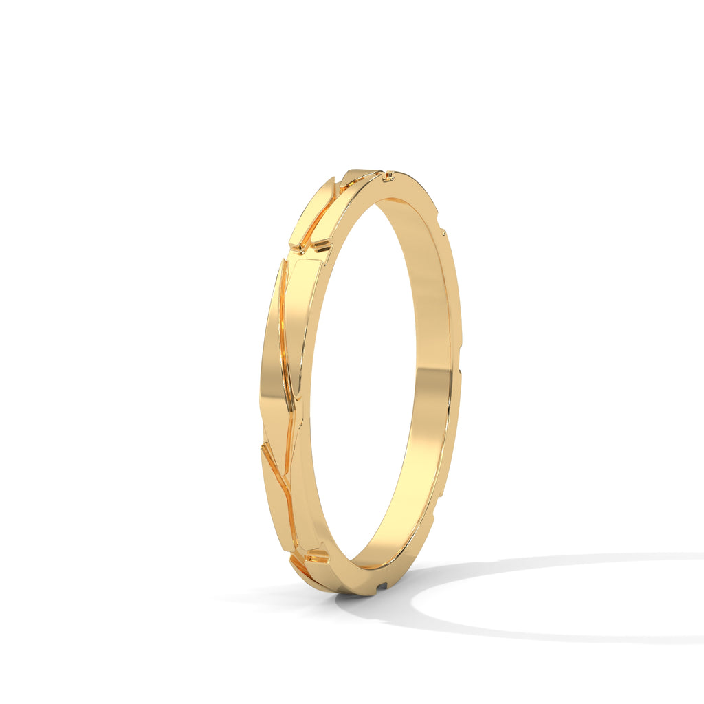 Faceted Gold Wedding Band