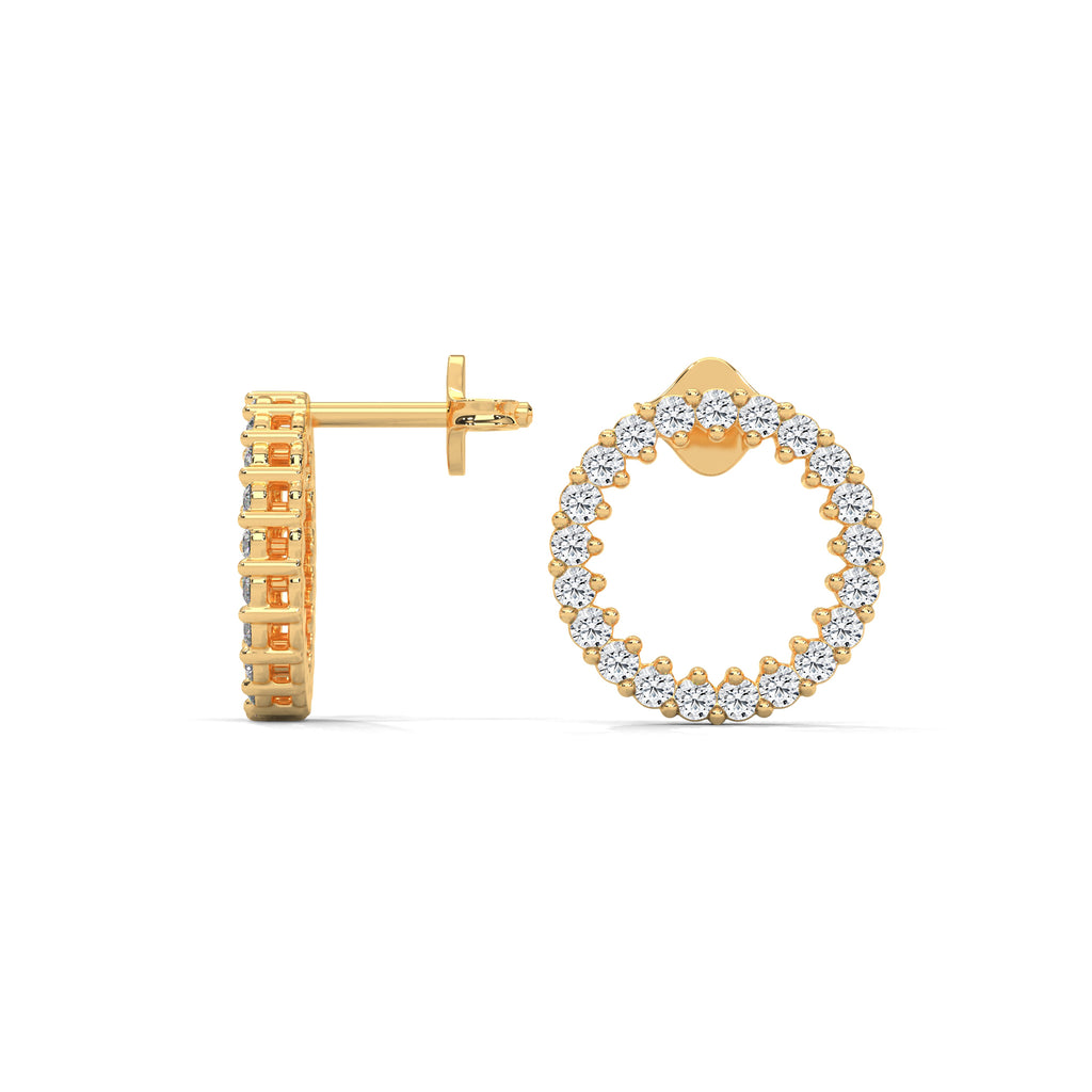 Diamond Circle Stud Earrings