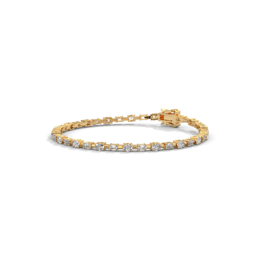 Emerald & Oval Diamond Tennis Bracelet