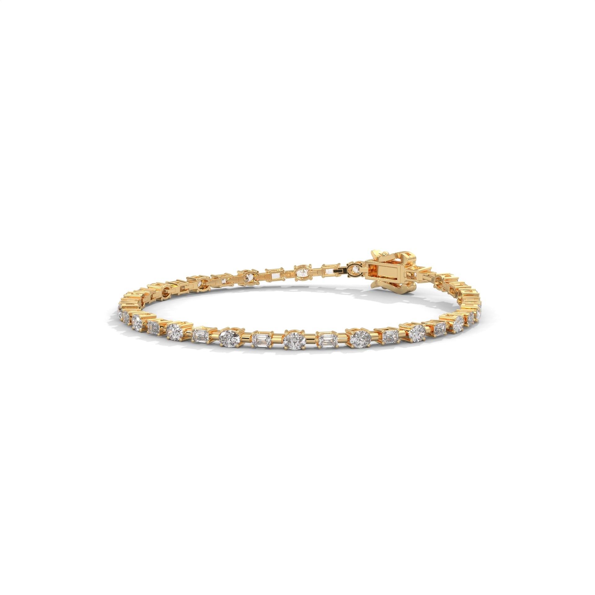 Emerald & Oval Diamond Tennis Bracelet