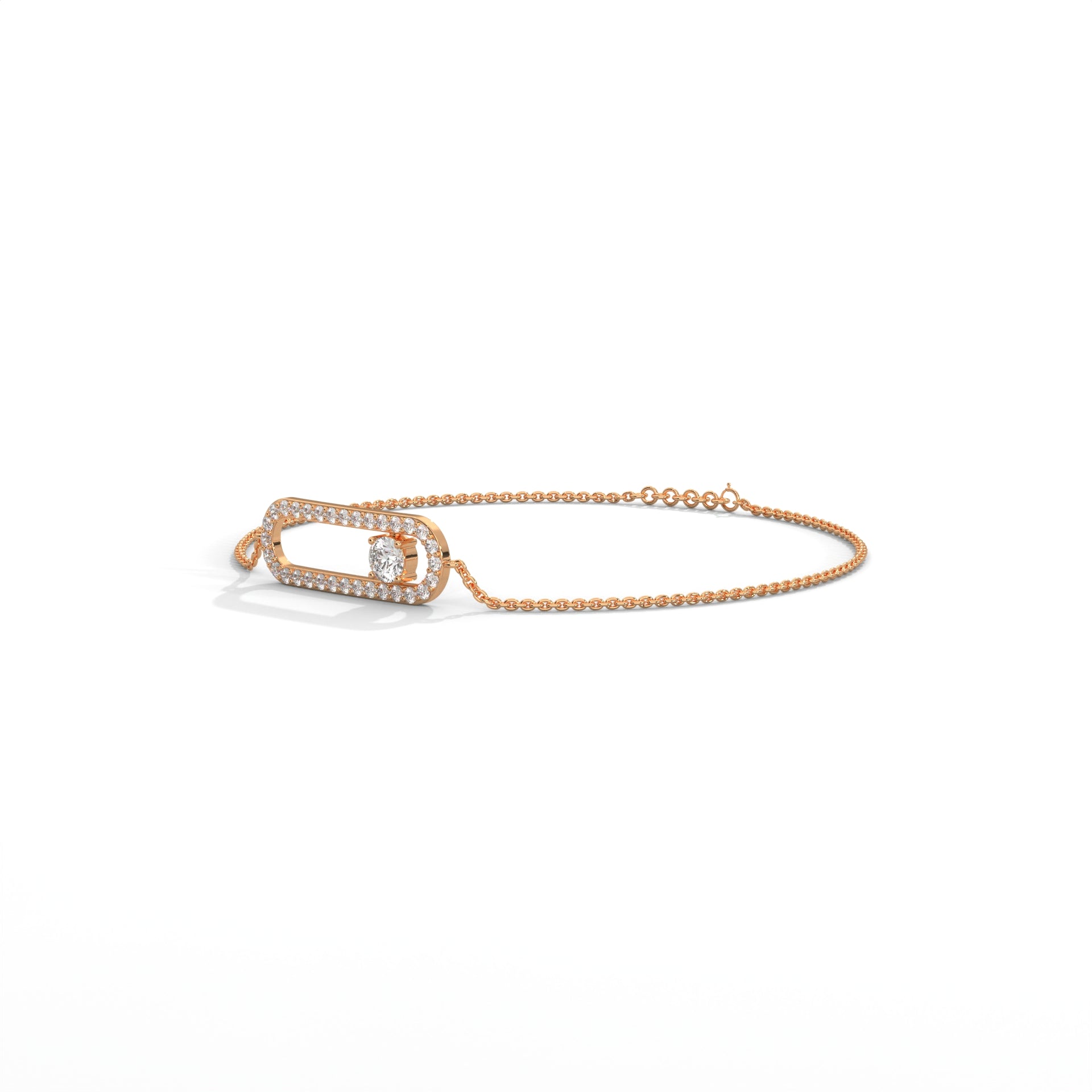 Diamond Paperclip Bracelet