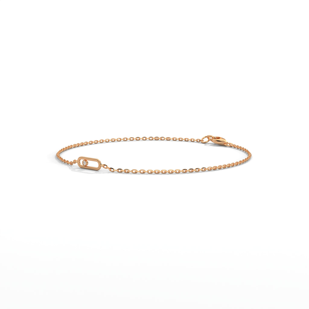 Floating Diamond Paperclip Bracelet