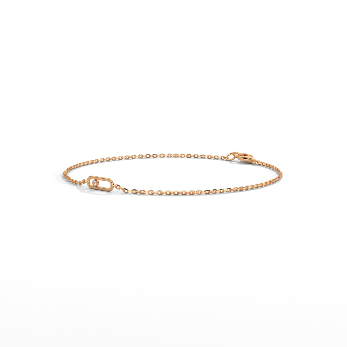Floating Diamond Paperclip Bracelet, gallery image — Jewelix Atelier