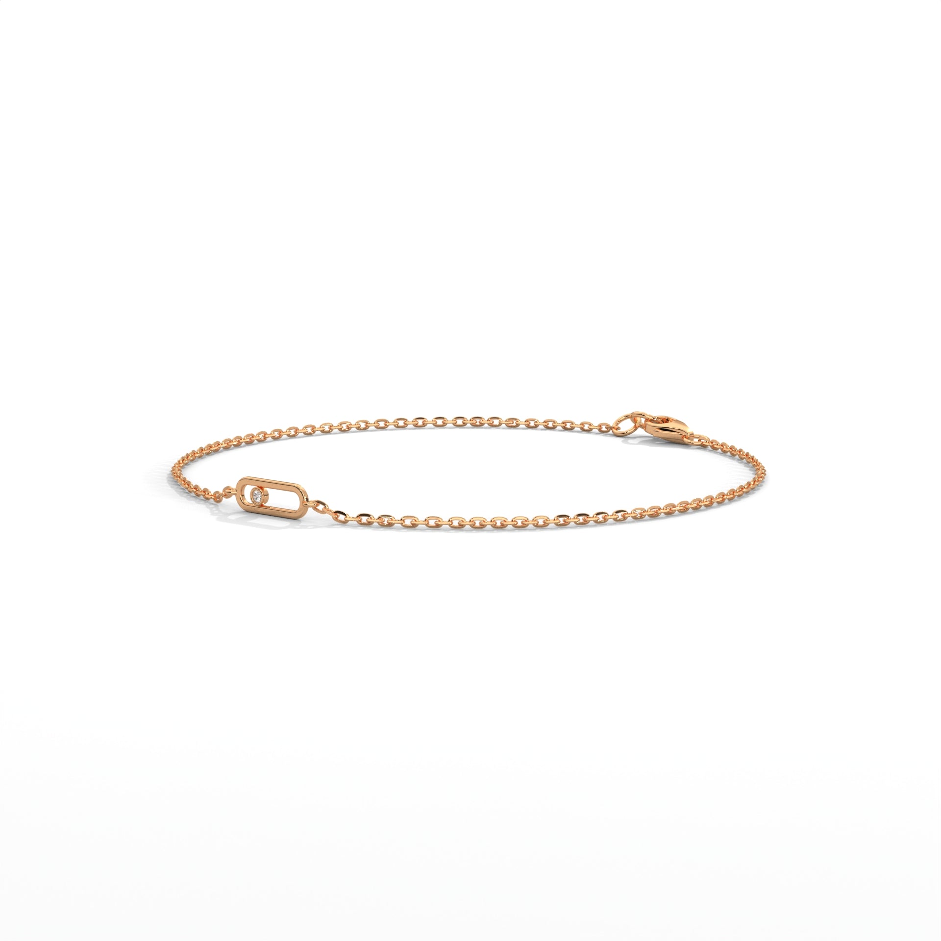 Floating Diamond Paperclip Bracelet