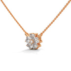 Heart Diamond Floral Pendant
