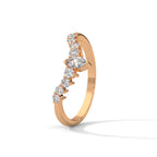 Marquise & Round Diamond Chevron Ring