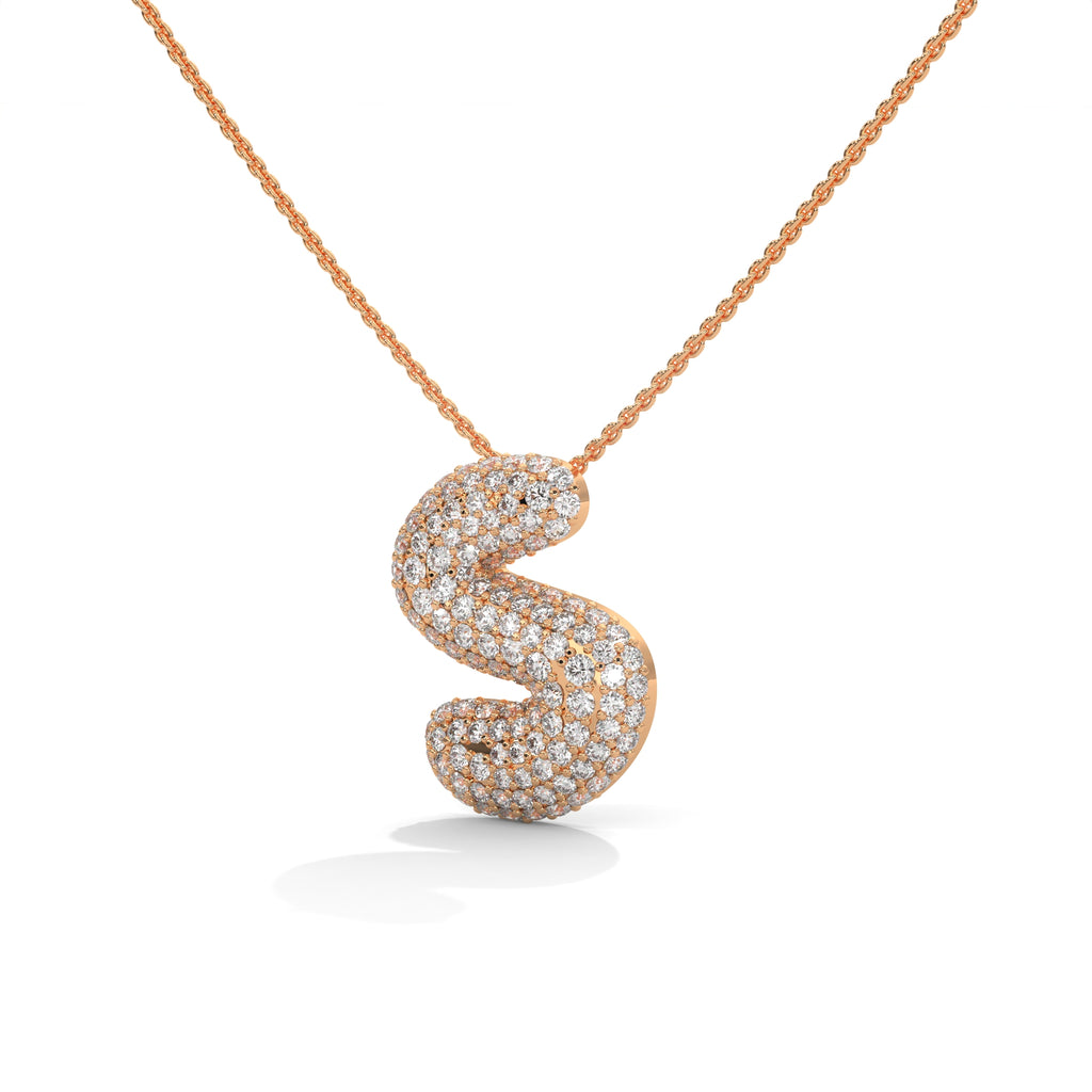 Diamond Initial "S" Pendant Necklace