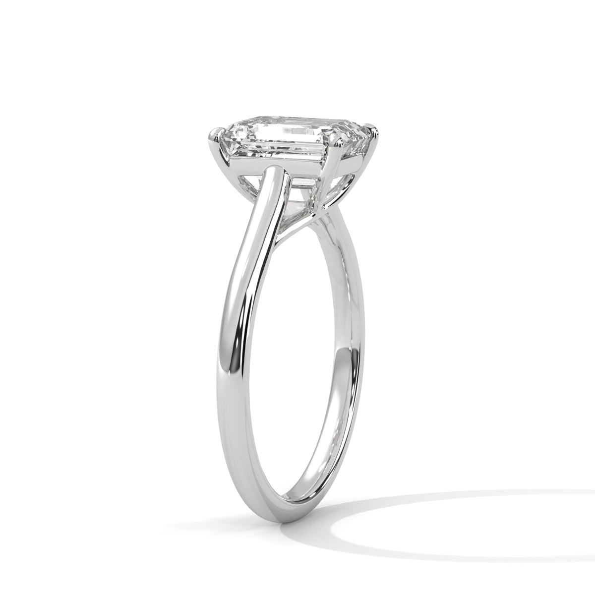 2.00 ct Emerald Cut Solitaire Lab Grown Diamond with Cathedral Setting Engagement Ring – view 2 of 9 | Jewelix Atelier