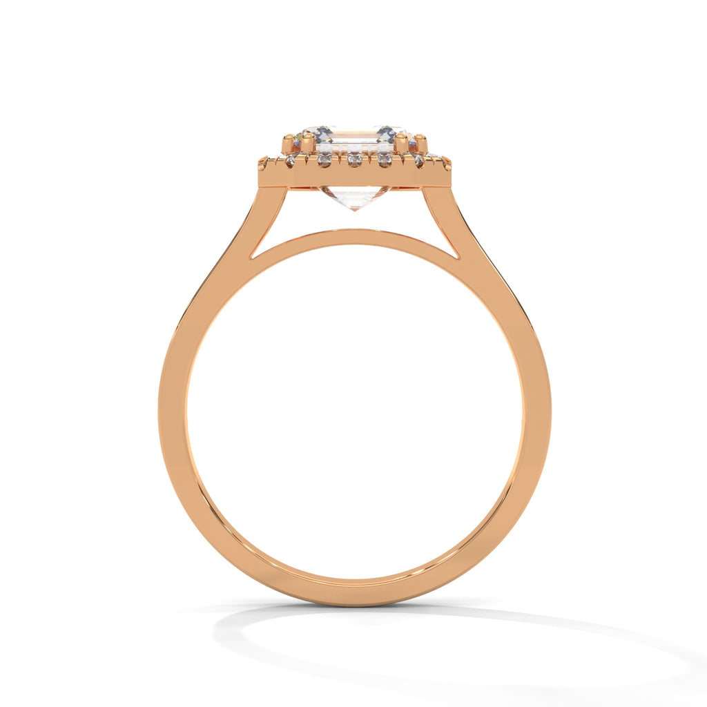 Asscher Cut Diamond Halo Engagement Ring