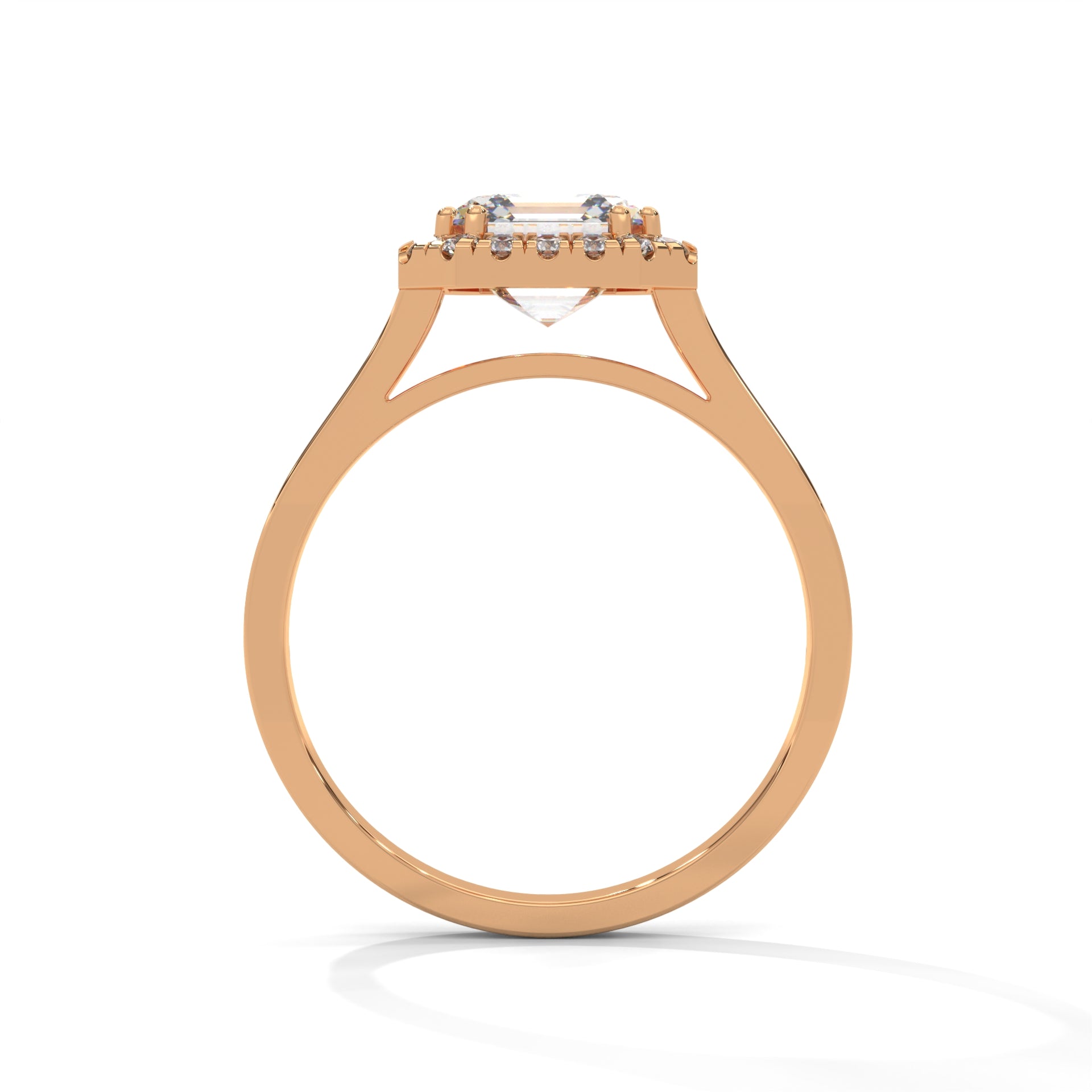 Asscher Cut Diamond Halo Engagement Ring