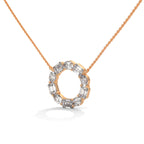Emerald & Oval Diamond Circle Pendant