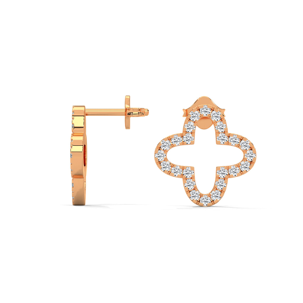 Diamond Clover Stud Earring