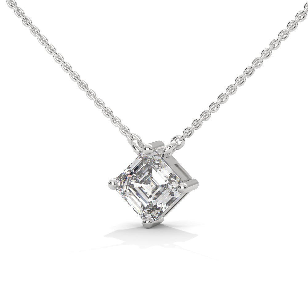 Asscher Solitaire Diamond Pendant