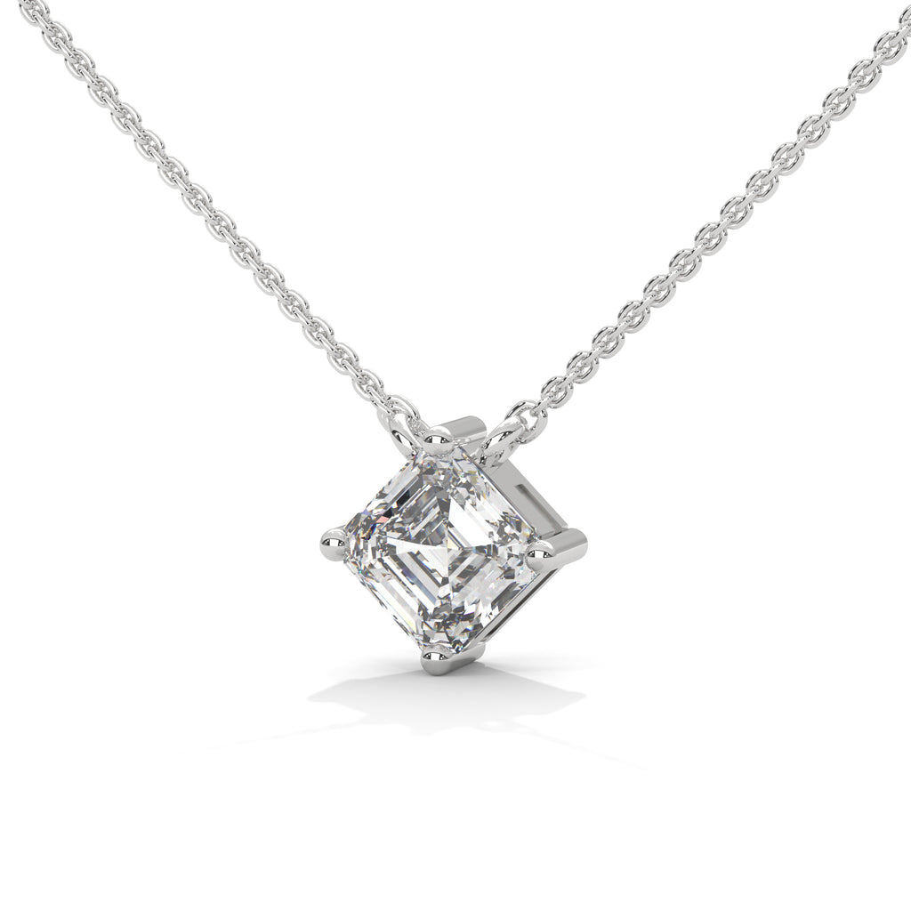 Asscher Solitaire Diamond Pendant
