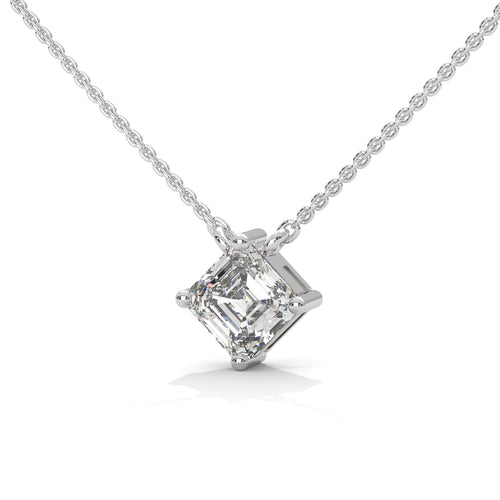 Asscher Solitaire Diamond Pendant