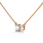 Emerald & Round Diamond Two Stone Pendant