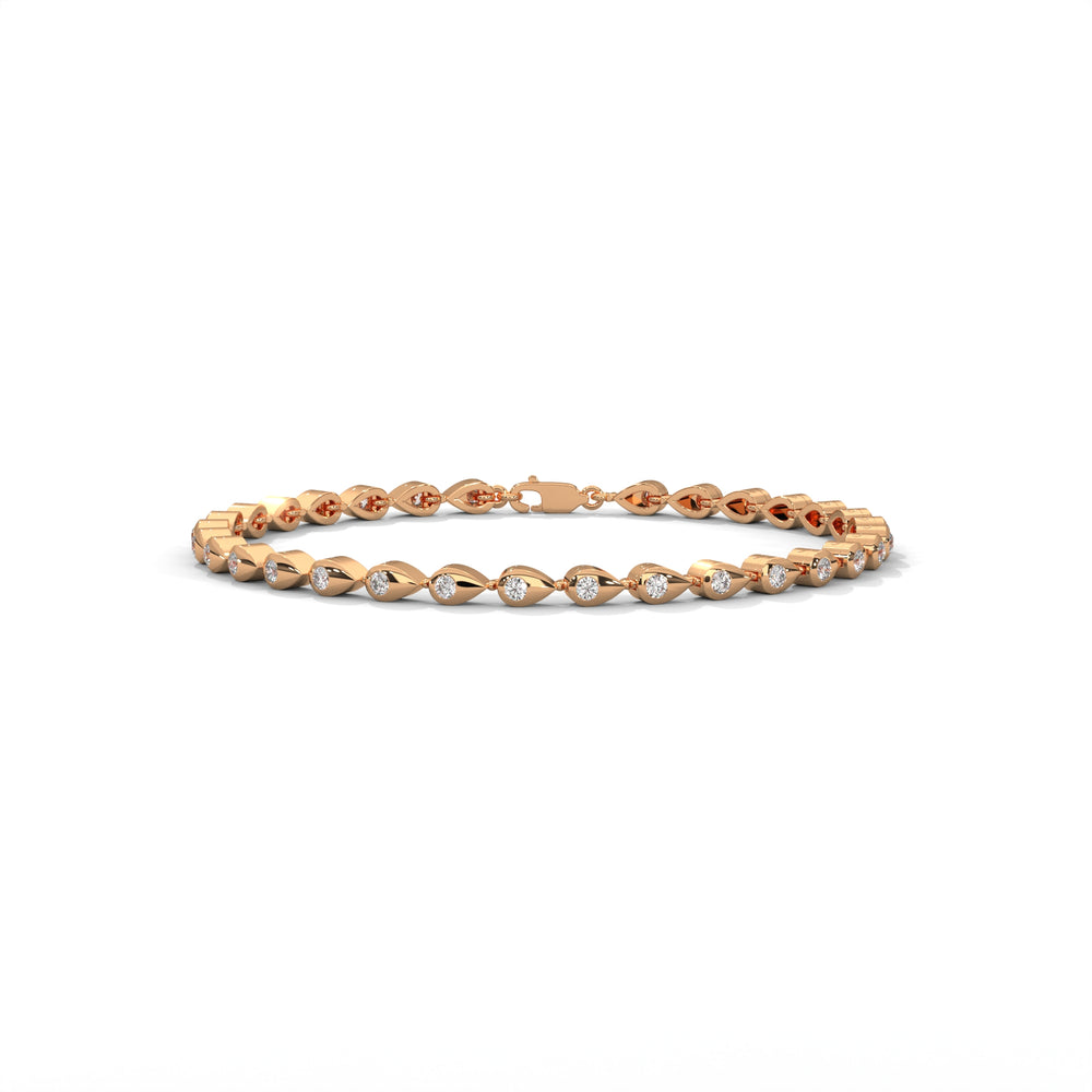 Bezel Diamond Teardrop Bracelet