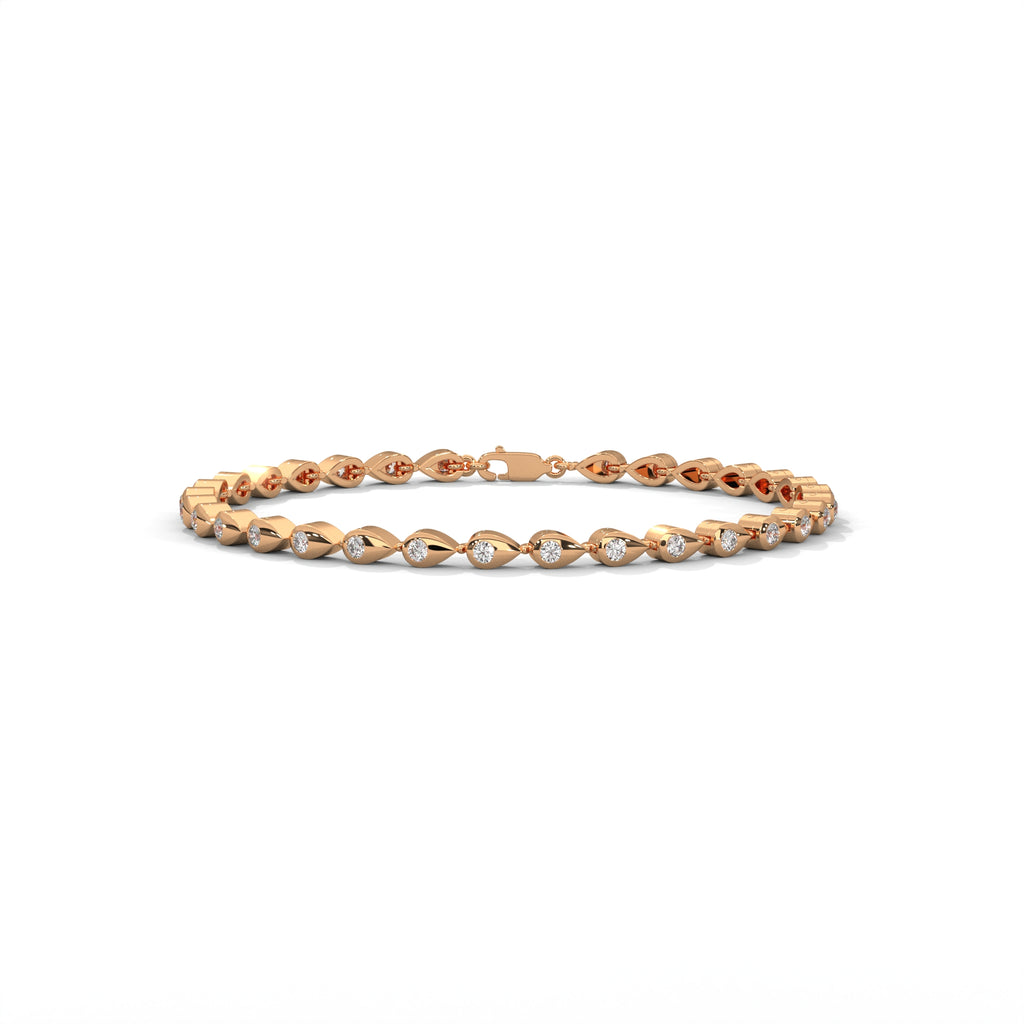 Bezel Diamond Teardrop Bracelet