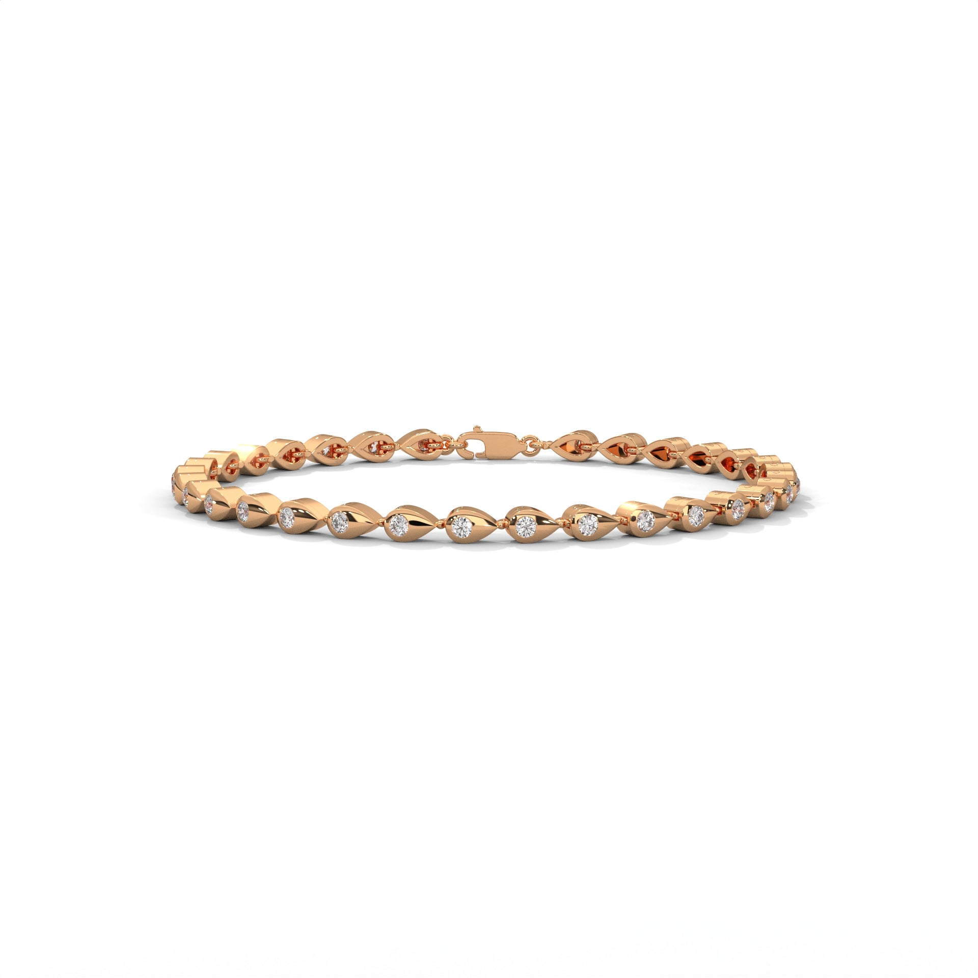 Bezel Diamond Teardrop Bracelet