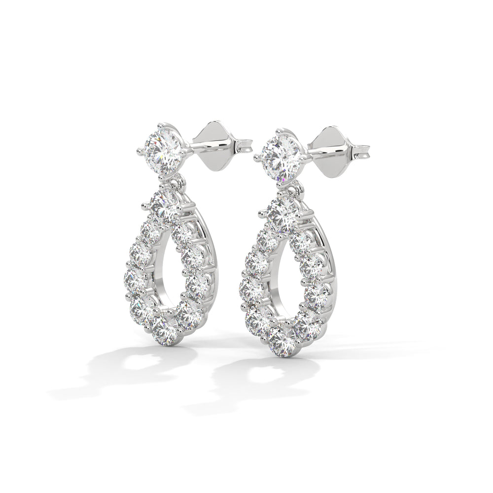 Diamond Teardrop Drop Earrings