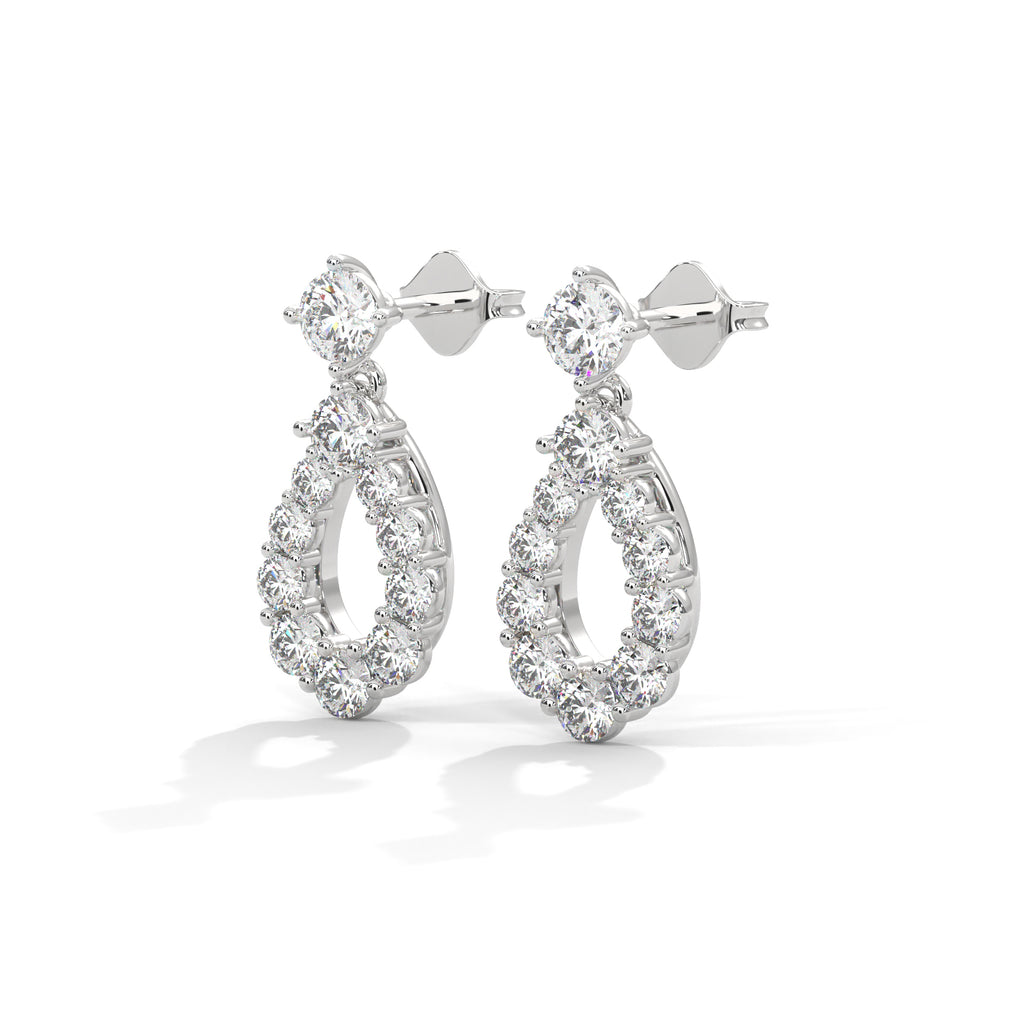 Diamond Teardrop Drop Earrings