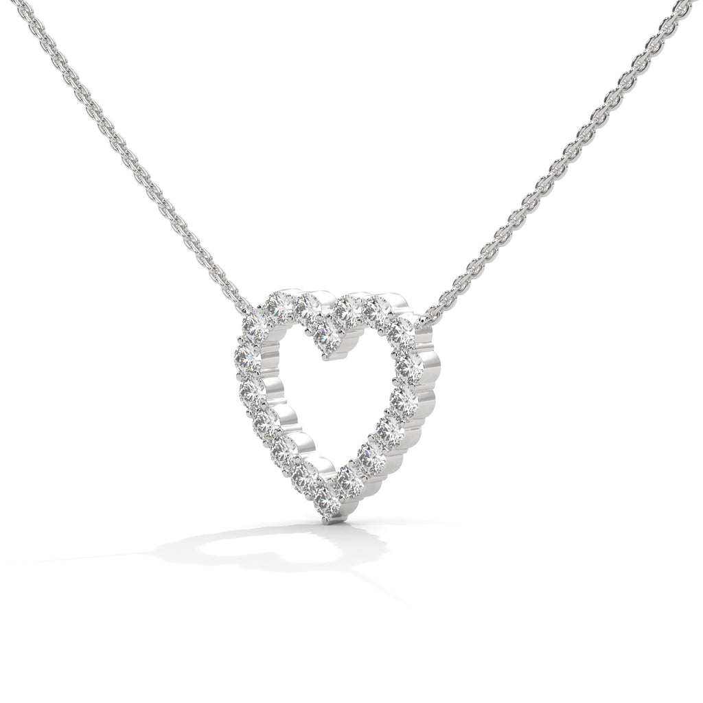 Open Heart Diamond Pendant
